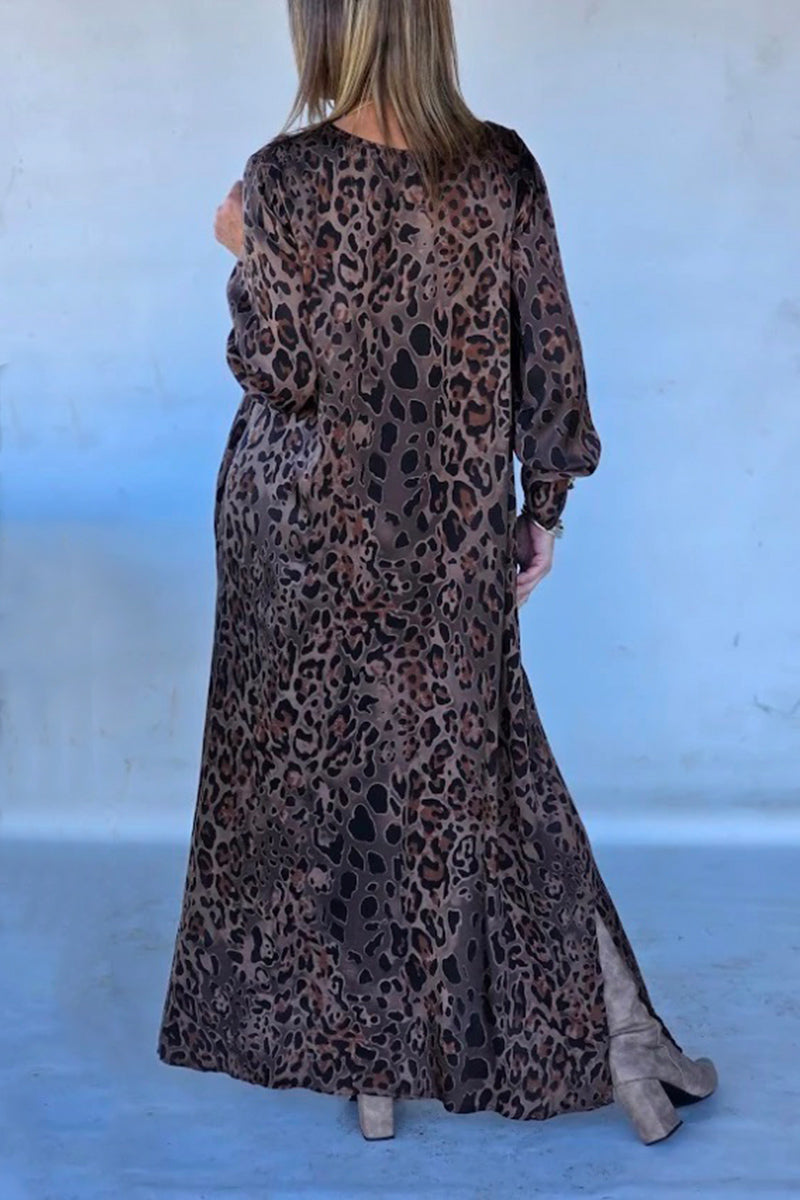 NEW🔥 Fashion Off Shoulder Leopard Print Dress