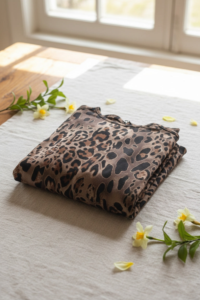 NEW🔥 Fashion Off Shoulder Leopard Print Dress